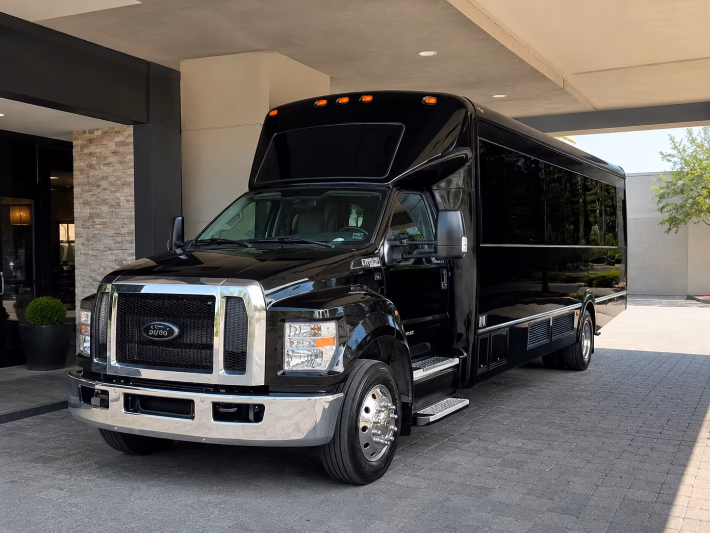 Passenger seating aboard a party bus rental serving Sacramento