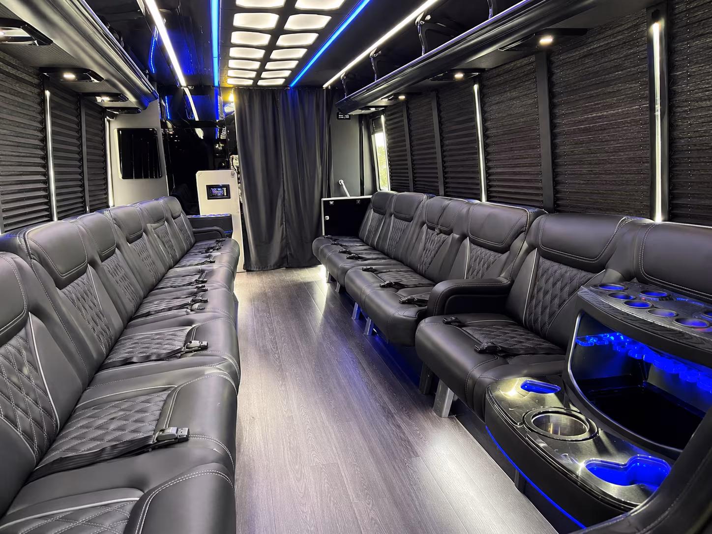 Sacramento Birthday, Sweet 16, & Quinceañera Transportation party bus exterior