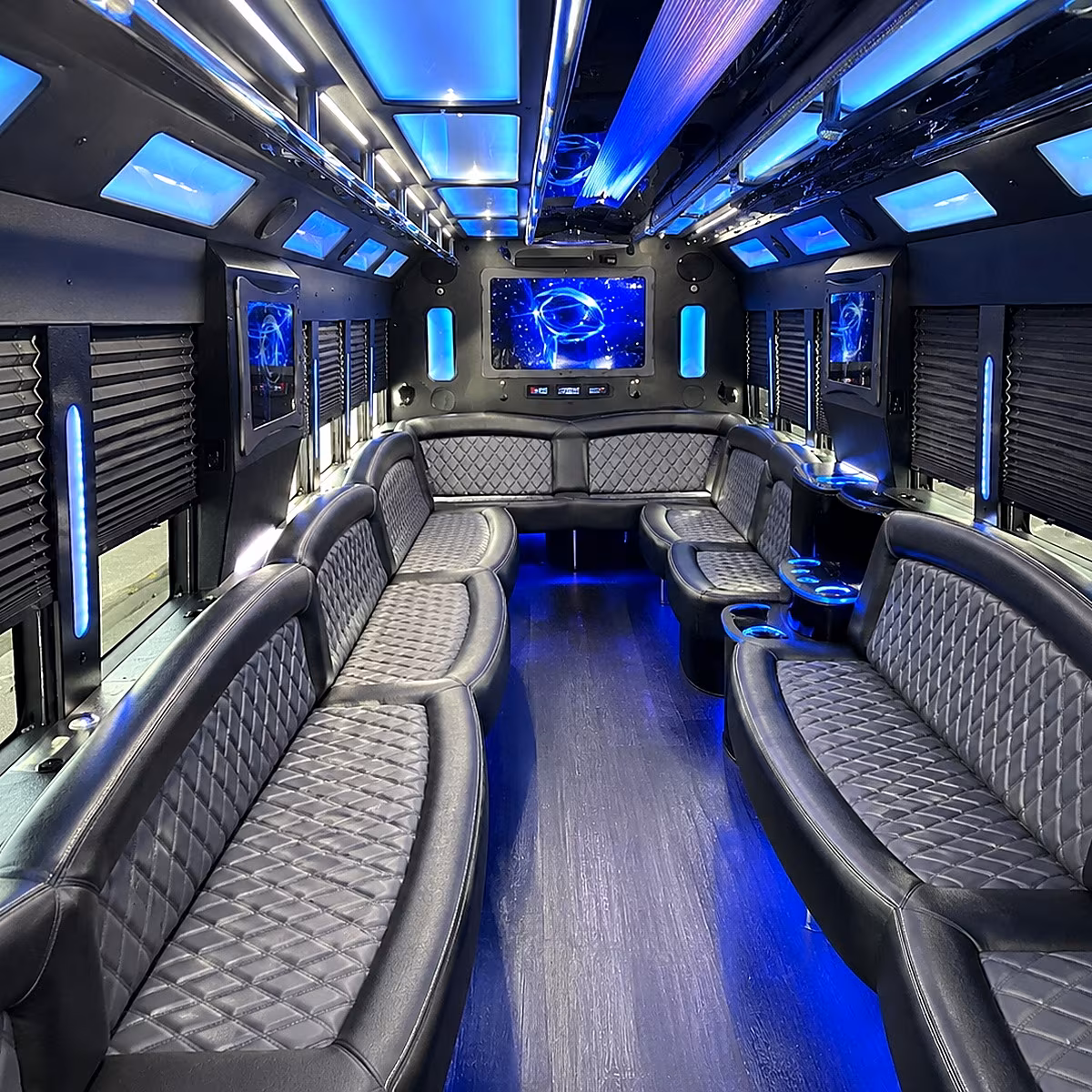 Sacramento Prom & Homecoming Transportation party bus interior
