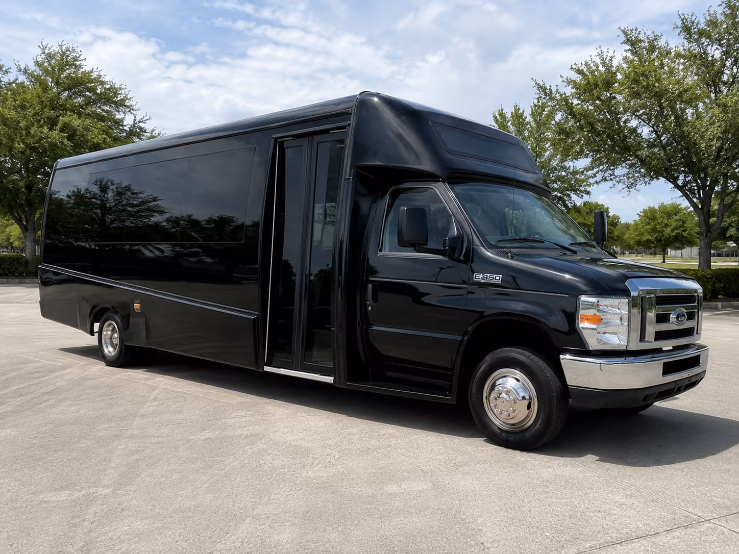 Sacramento School Event Transportation party bus exterior