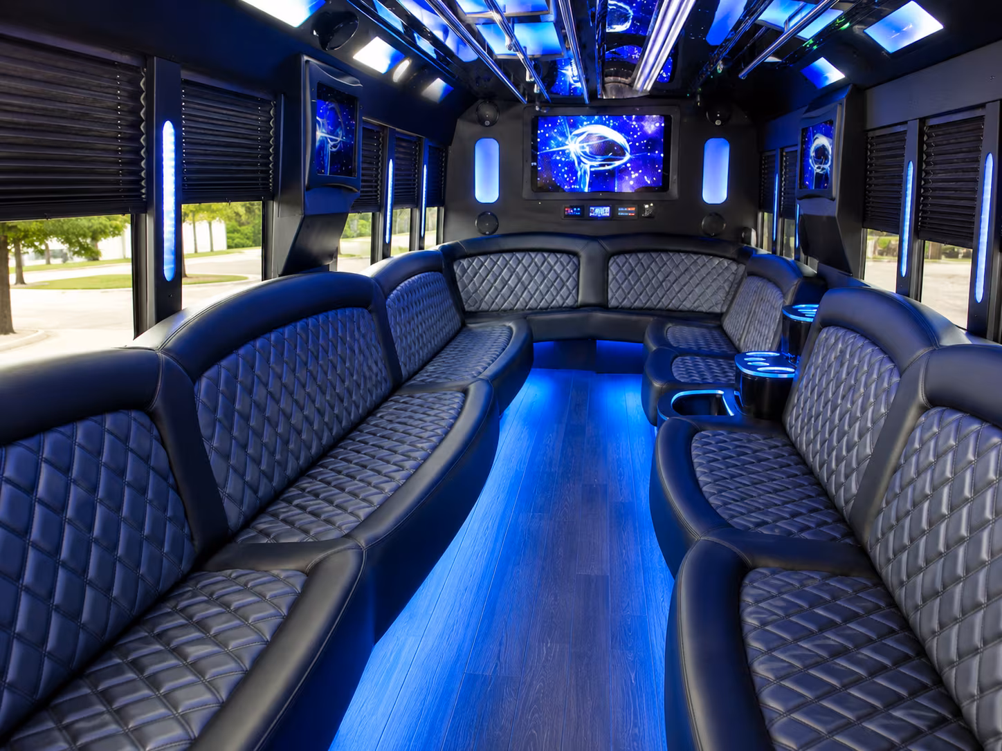 Sacramento Sporting Event Transportation party bus exterior