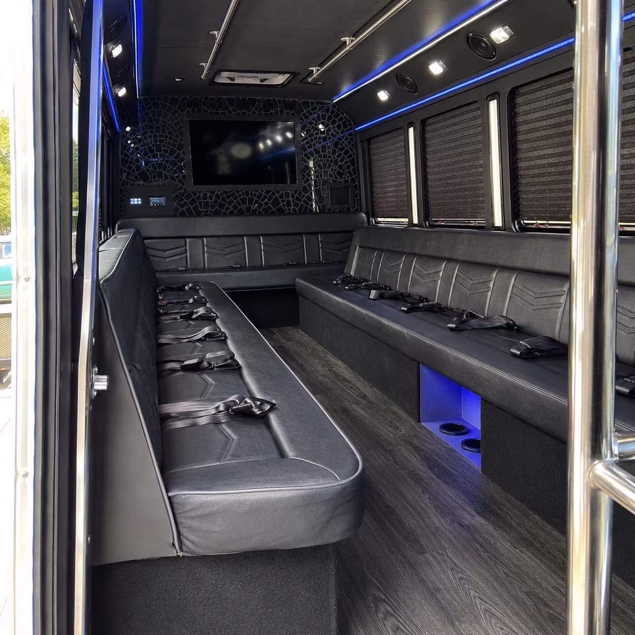 Sacramento Sporting Event Transportation party bus interior