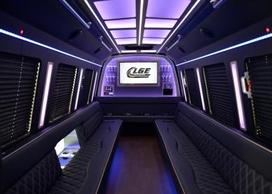 Santa Cruz 18 Passenger Limo Bus Interior
