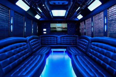 Palo Alto 36 Passenger Party Bus Interior