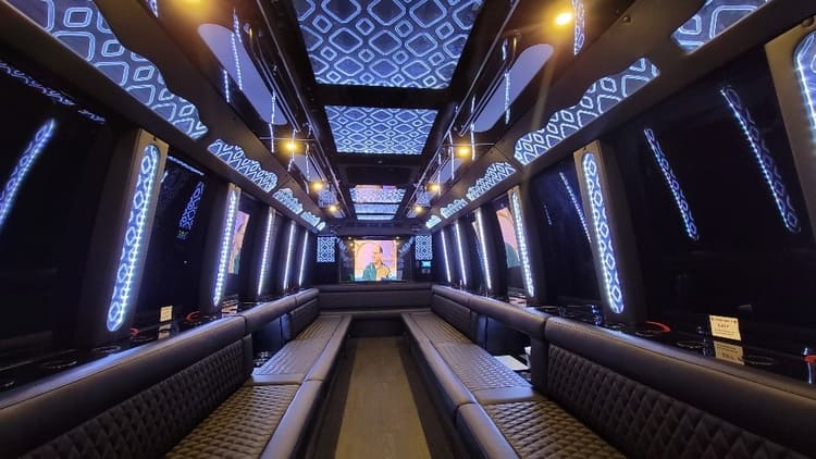 Sacramento 40 Passenger Limo Bus Interior